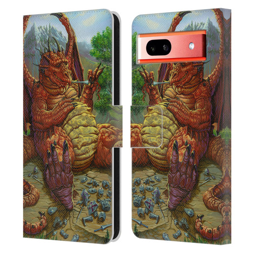 Ed Beard Jr Dragons Lunch With A Toothpick Leather Book Wallet Case Cover For Google Pixel 7a