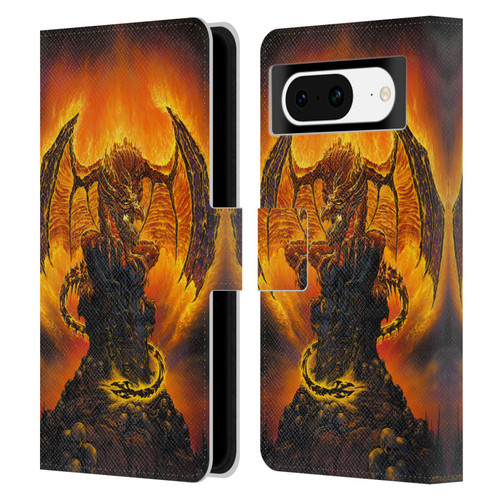 Ed Beard Jr Dragons Harbinger Of Fire Leather Book Wallet Case Cover For Google Pixel 8