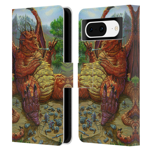 Ed Beard Jr Dragons Lunch With A Toothpick Leather Book Wallet Case Cover For Google Pixel 8