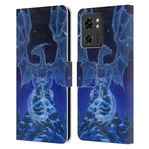 Ed Beard Jr Dragons Winter Spirit Leather Book Wallet Case Cover For Motorola Moto Edge 40