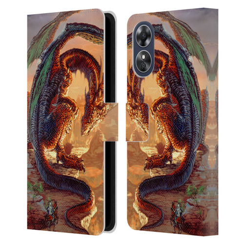 Ed Beard Jr Dragons Bravery Misplaced Leather Book Wallet Case Cover For OPPO A17