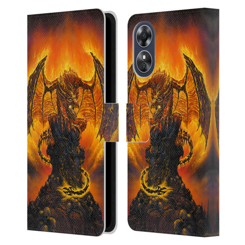 Ed Beard Jr Dragons Harbinger Of Fire Leather Book Wallet Case Cover For OPPO A17