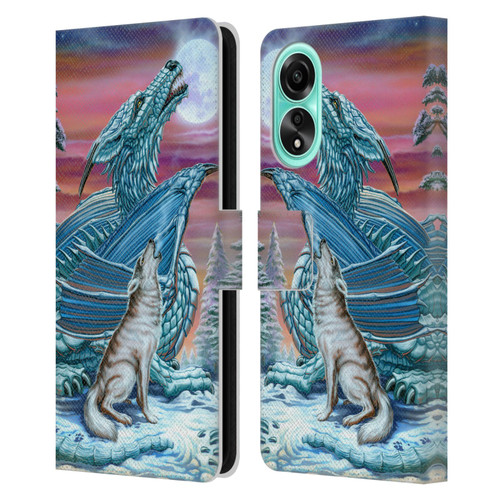 Ed Beard Jr Dragons Moon Song Wolf Moon Leather Book Wallet Case Cover For OPPO A78 4G