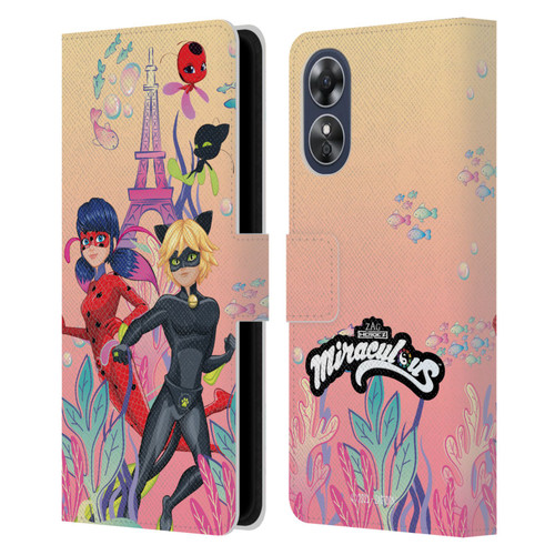 Miraculous Tales of Ladybug & Cat Noir Aqua Ladybug Aqua Power Leather Book Wallet Case Cover For OPPO A17
