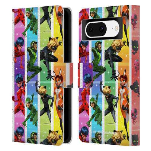 Miraculous Tales of Ladybug & Cat Noir Graphics Pattern Leather Book Wallet Case Cover For Google Pixel 8