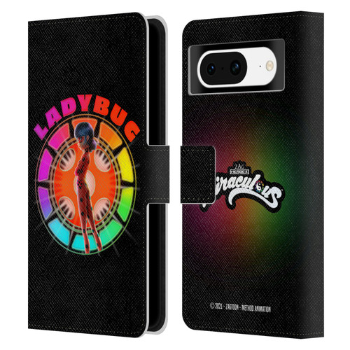 Miraculous Tales of Ladybug & Cat Noir Graphics Rainbow Leather Book Wallet Case Cover For Google Pixel 8