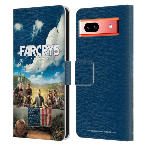 Far Cry 5 Key Art And Logo Main Leather Book Wallet Case Cover For Google Pixel 7a