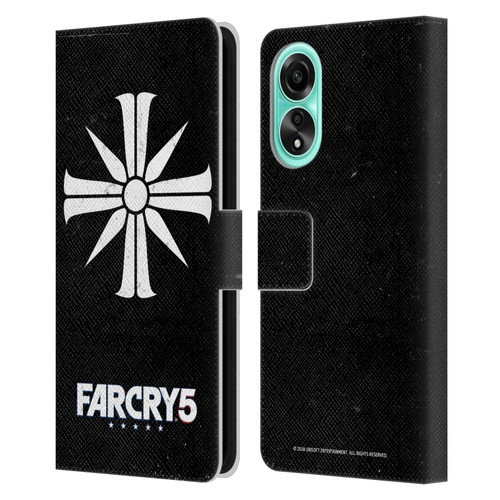 Far Cry 5 Key Art And Logo Distressed Look Cult Emblem Leather Book Wallet Case Cover For OPPO A78 5G