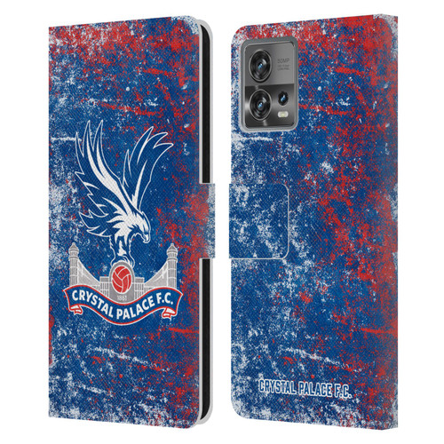 Crystal Palace FC Crest Distressed Leather Book Wallet Case Cover For Motorola Moto Edge 30 Fusion