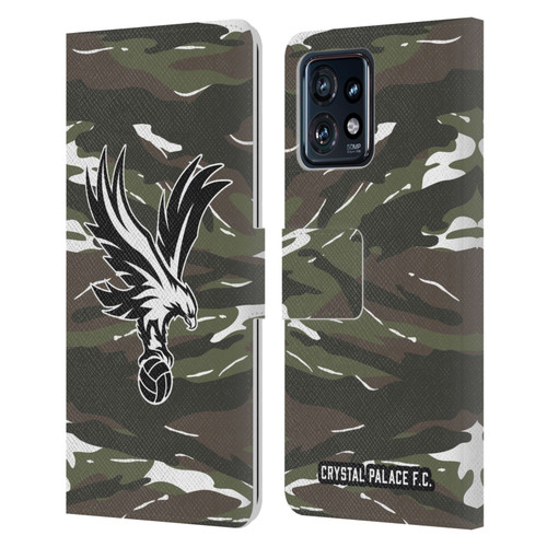 Crystal Palace FC Crest Woodland Camouflage Leather Book Wallet Case Cover For Motorola Moto Edge 40 Pro