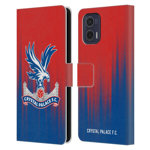 Crystal Palace FC Crest Halftone Leather Book Wallet Case Cover For Motorola Moto G73 5G