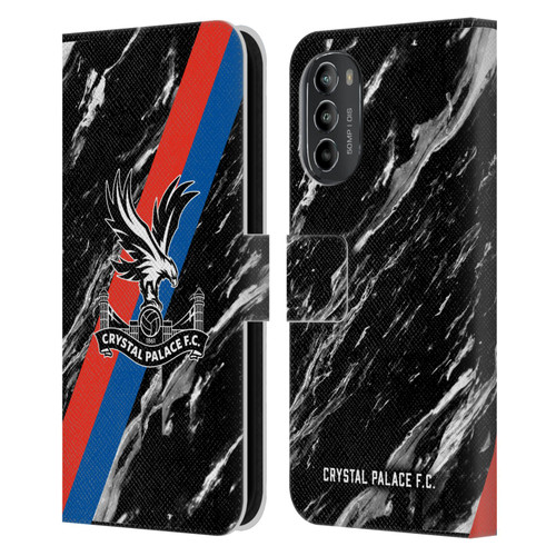 Crystal Palace FC Crest Black Marble Leather Book Wallet Case Cover For Motorola Moto G82 5G