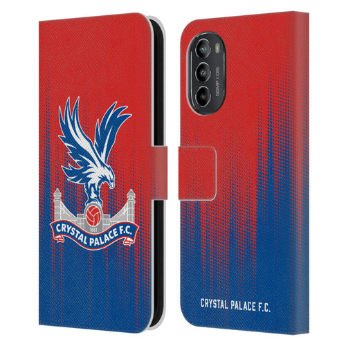 Crystal Palace FC Crest Halftone Leather Book Wallet Case Cover For Motorola Moto G82 5G