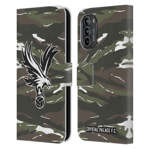 Crystal Palace FC Crest Woodland Camouflage Leather Book Wallet Case Cover For Motorola Moto G82 5G