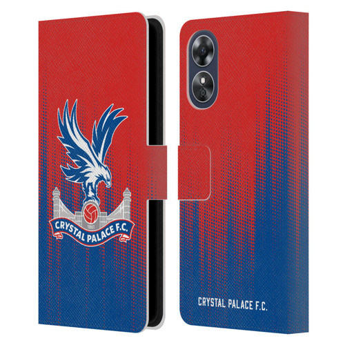 Crystal Palace FC Crest Halftone Leather Book Wallet Case Cover For OPPO A17