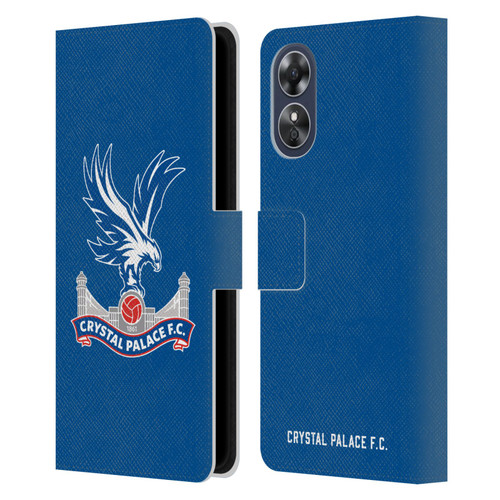 Crystal Palace FC Crest Plain Leather Book Wallet Case Cover For OPPO A17