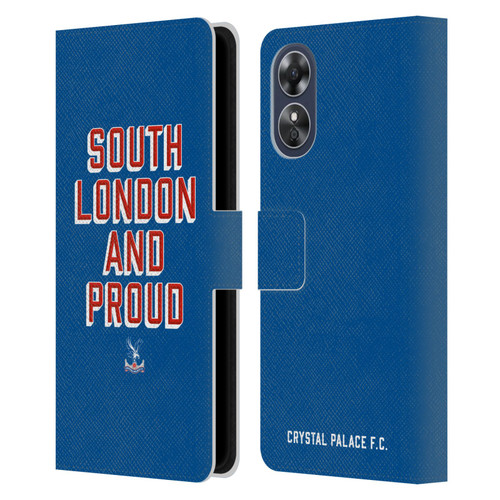Crystal Palace FC Crest South London And Proud Leather Book Wallet Case Cover For OPPO A17