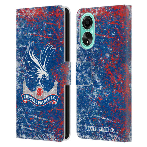 Crystal Palace FC Crest Distressed Leather Book Wallet Case Cover For OPPO A78 5G