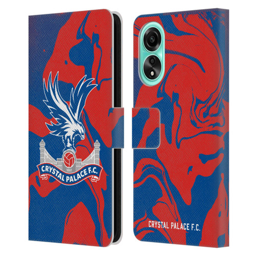 Crystal Palace FC Crest Red And Blue Marble Leather Book Wallet Case Cover For OPPO A78 5G