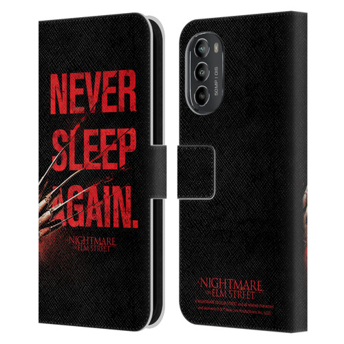 A Nightmare On Elm Street (2010) Graphics Never Sleep Again Leather Book Wallet Case Cover For Motorola Moto G82 5G
