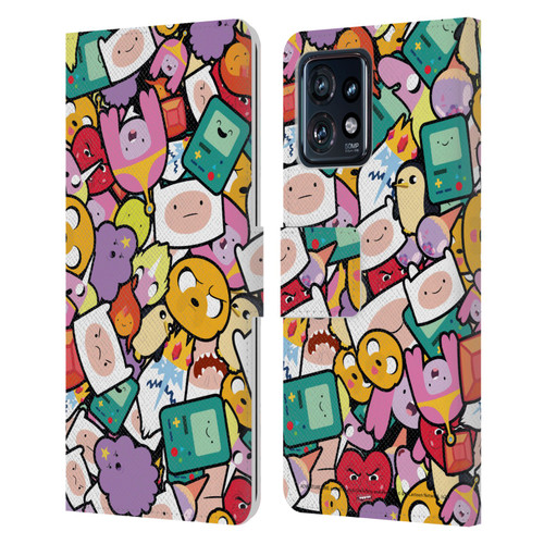 Adventure Time Graphics Pattern Leather Book Wallet Case Cover For Motorola Moto Edge 40 Pro