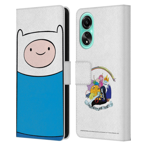 Adventure Time Graphics Finn The Human Leather Book Wallet Case Cover For OPPO A78 5G