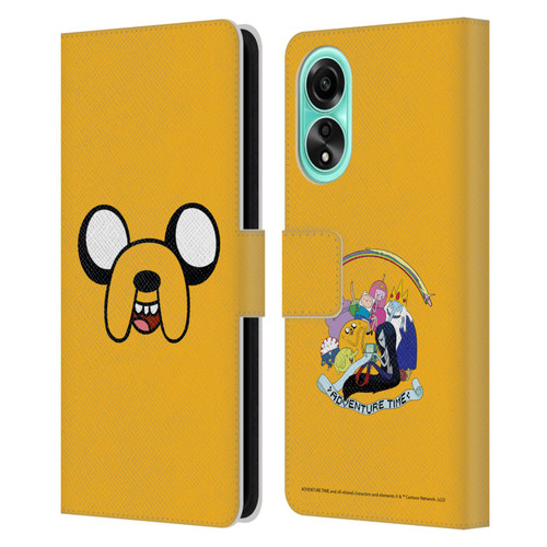 Adventure Time Graphics Jake The Dog Leather Book Wallet Case Cover For OPPO A78 4G