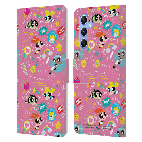 The Powerpuff Girls Graphics Icons Leather Book Wallet Case Cover For Samsung Galaxy A34 5G