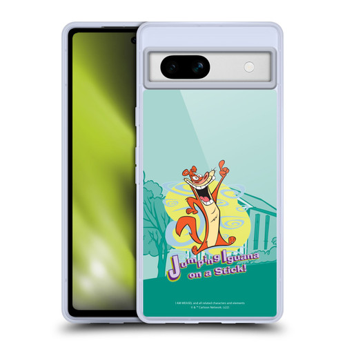 I Am Weasel. Graphics Jumping Iguana On A Stick Soft Gel Case for Google Pixel 7a
