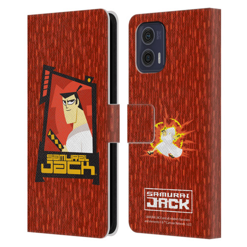 Samurai Jack Graphics Character Art 2 Leather Book Wallet Case Cover For Motorola Moto G73 5G