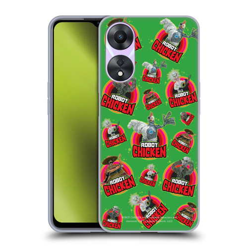 Robot Chicken Graphics Icons Soft Gel Case for OPPO A78 5G