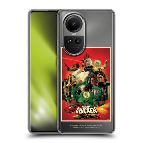 Robot Chicken Graphics Poster Soft Gel Case for OPPO Reno10 5G / Reno10 Pro 5G