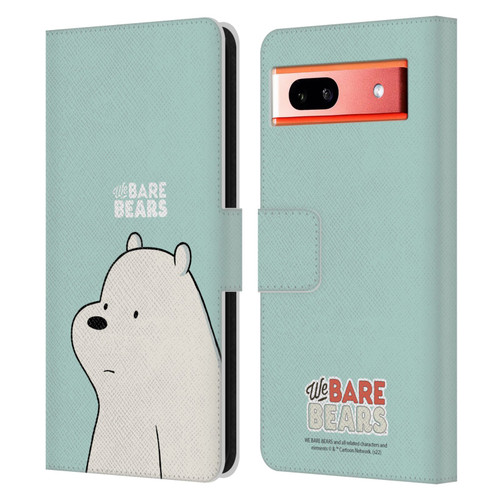 We Bare Bears Character Art Ice Bear Leather Book Wallet Case Cover For Google Pixel 7a