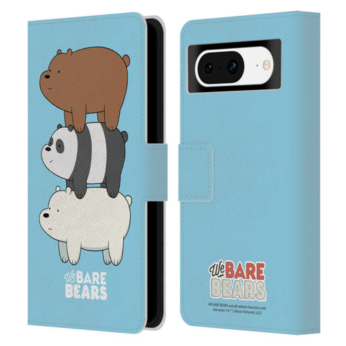 We Bare Bears Character Art Group 3 Leather Book Wallet Case Cover For Google Pixel 8