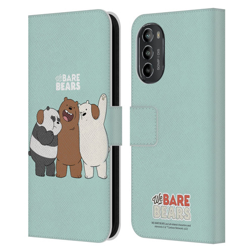 We Bare Bears Character Art Group 1 Leather Book Wallet Case Cover For Motorola Moto G82 5G