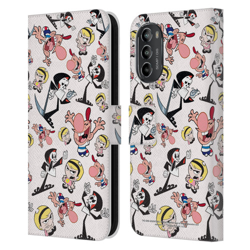 The Grim Adventures of Billy & Mandy Graphics Icons Leather Book Wallet Case Cover For Motorola Moto G82 5G