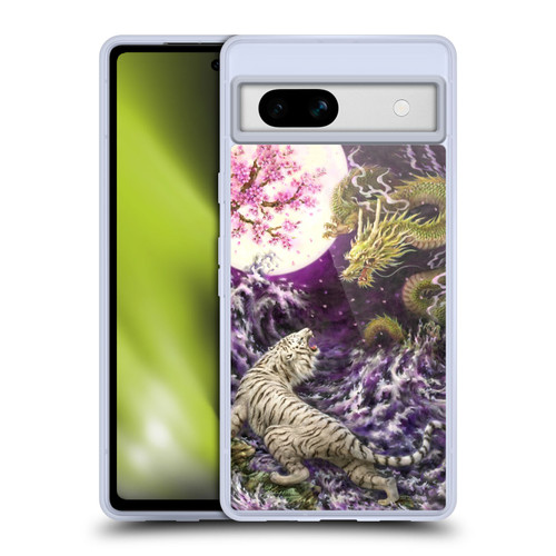 Kayomi Harai Animals And Fantasy Asian Tiger & Dragon Soft Gel Case for Google Pixel 7a