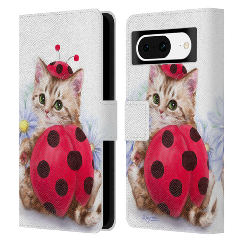 Kayomi Harai Animals And Fantasy Kitten Cat Lady Bug Leather Book Wallet Case Cover For Google Pixel 8