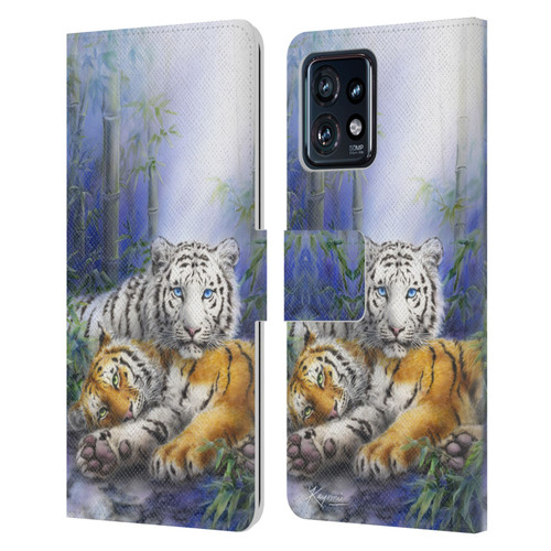Kayomi Harai Animals And Fantasy Asian Tiger Couple Leather Book Wallet Case Cover For Motorola Moto Edge 40 Pro