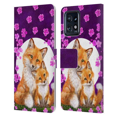 Kayomi Harai Animals And Fantasy Mother & Baby Fox Leather Book Wallet Case Cover For Motorola Moto Edge 40 Pro