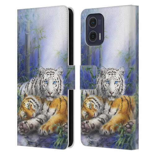 Kayomi Harai Animals And Fantasy Asian Tiger Couple Leather Book Wallet Case Cover For Motorola Moto G73 5G