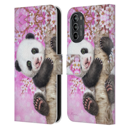 Kayomi Harai Animals And Fantasy Cherry Blossom Panda Leather Book Wallet Case Cover For Motorola Moto G82 5G