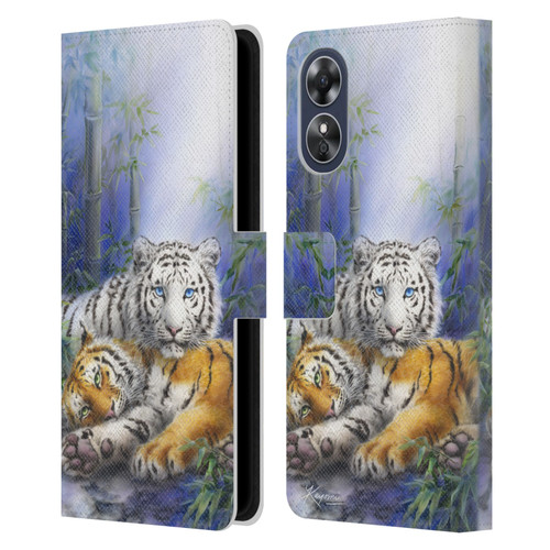 Kayomi Harai Animals And Fantasy Asian Tiger Couple Leather Book Wallet Case Cover For OPPO A17