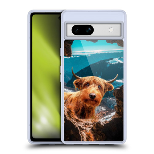 Pixelmated Animals Surreal Wildlife Cowpup Soft Gel Case for Google Pixel 7a