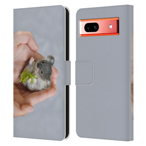 Pixelmated Animals Surreal Pets Baby Koala Leather Book Wallet Case Cover For Google Pixel 7a
