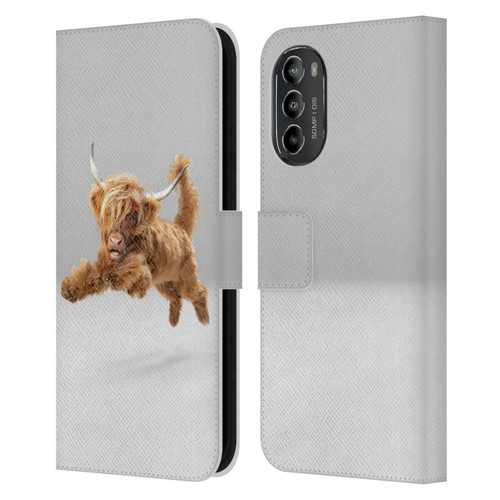 Pixelmated Animals Surreal Pets Highland Pup Leather Book Wallet Case Cover For Motorola Moto G82 5G