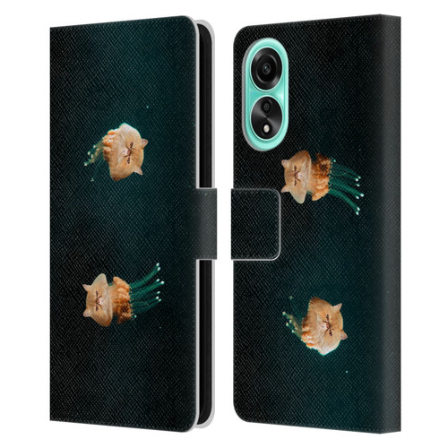 Pixelmated Animals Surreal Pets Jellyfish Cats Leather Book Wallet Case Cover For OPPO A78 4G