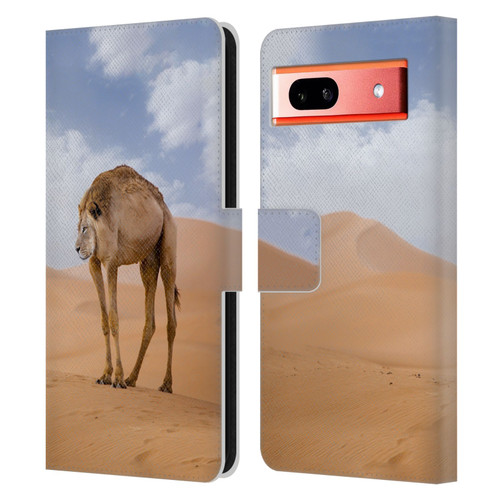 Pixelmated Animals Surreal Wildlife Camel Lion Leather Book Wallet Case Cover For Google Pixel 7a
