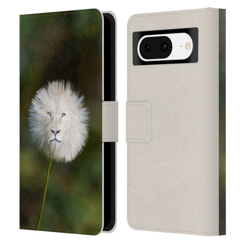Pixelmated Animals Surreal Wildlife Dandelion Leather Book Wallet Case Cover For Google Pixel 8