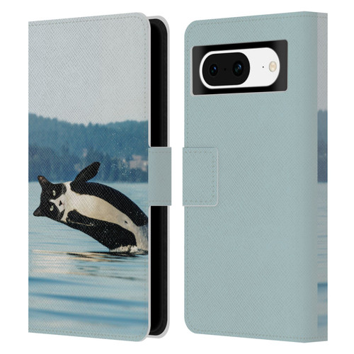 Pixelmated Animals Surreal Wildlife Orcat Leather Book Wallet Case Cover For Google Pixel 8